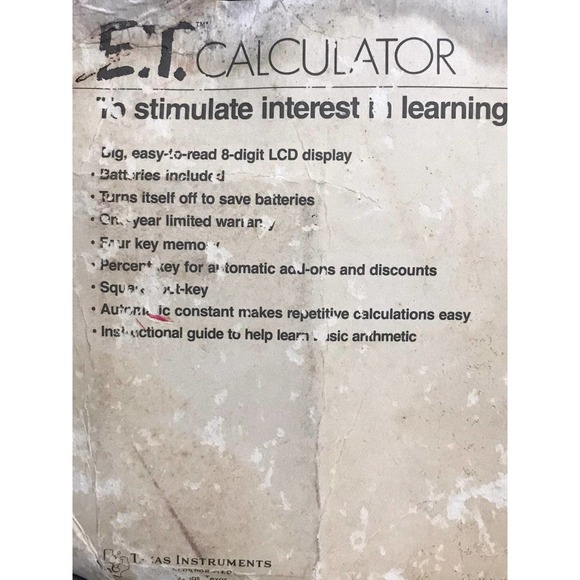 Vtg 1982 Texas Instruments E.T. Calculator - Picture 5 of 5